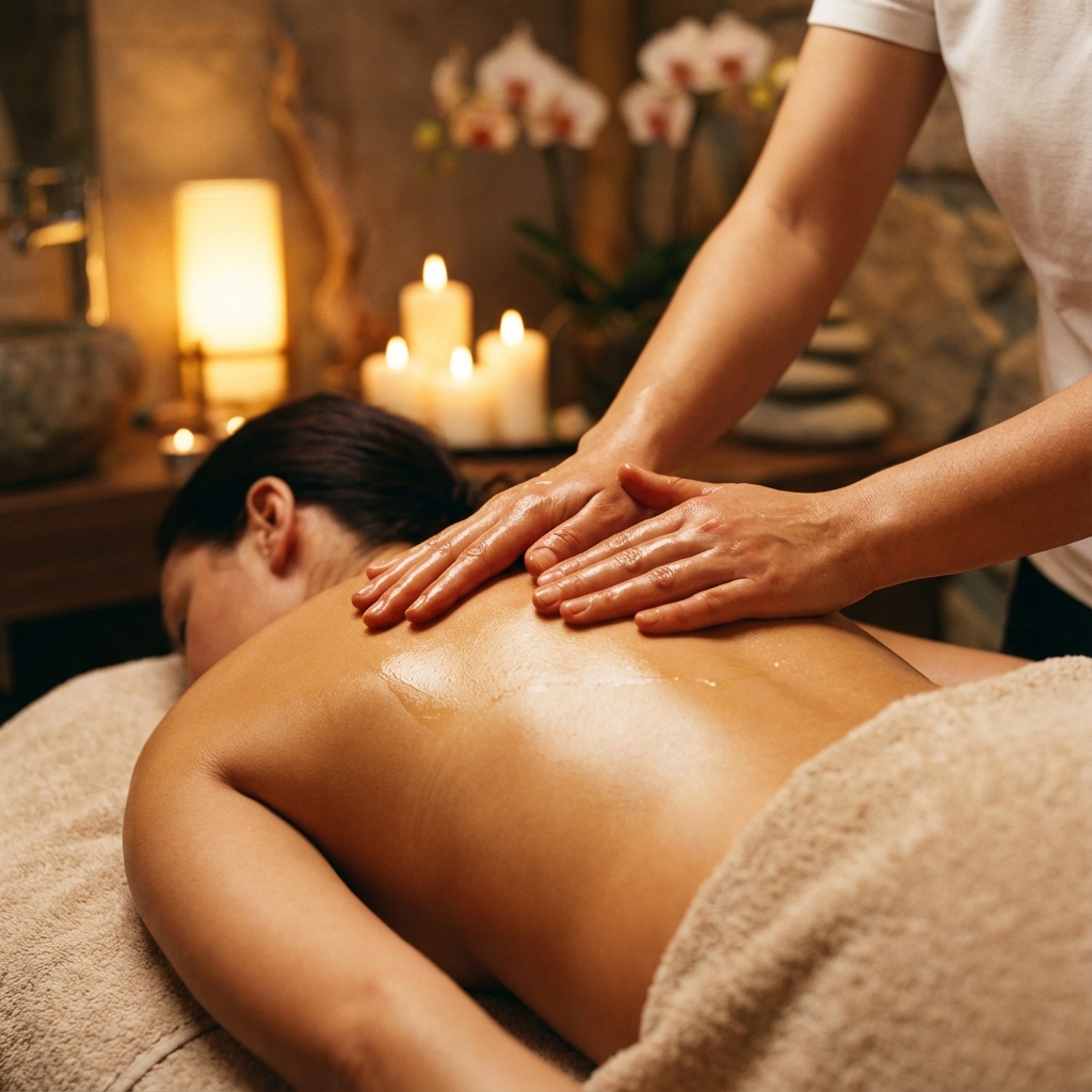 Massage relaxant à l'huile